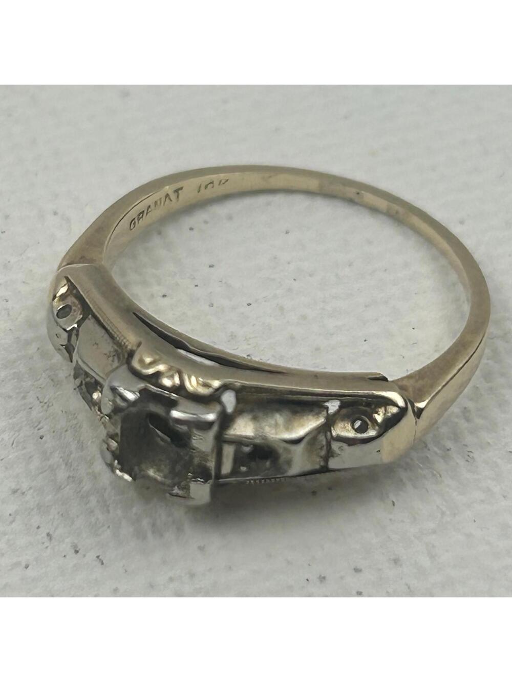 Granat Bros 14k Yellow Gold Engagement Ring Setting Mounting 1.84 Grams NO STONE - Picture 5 of 16